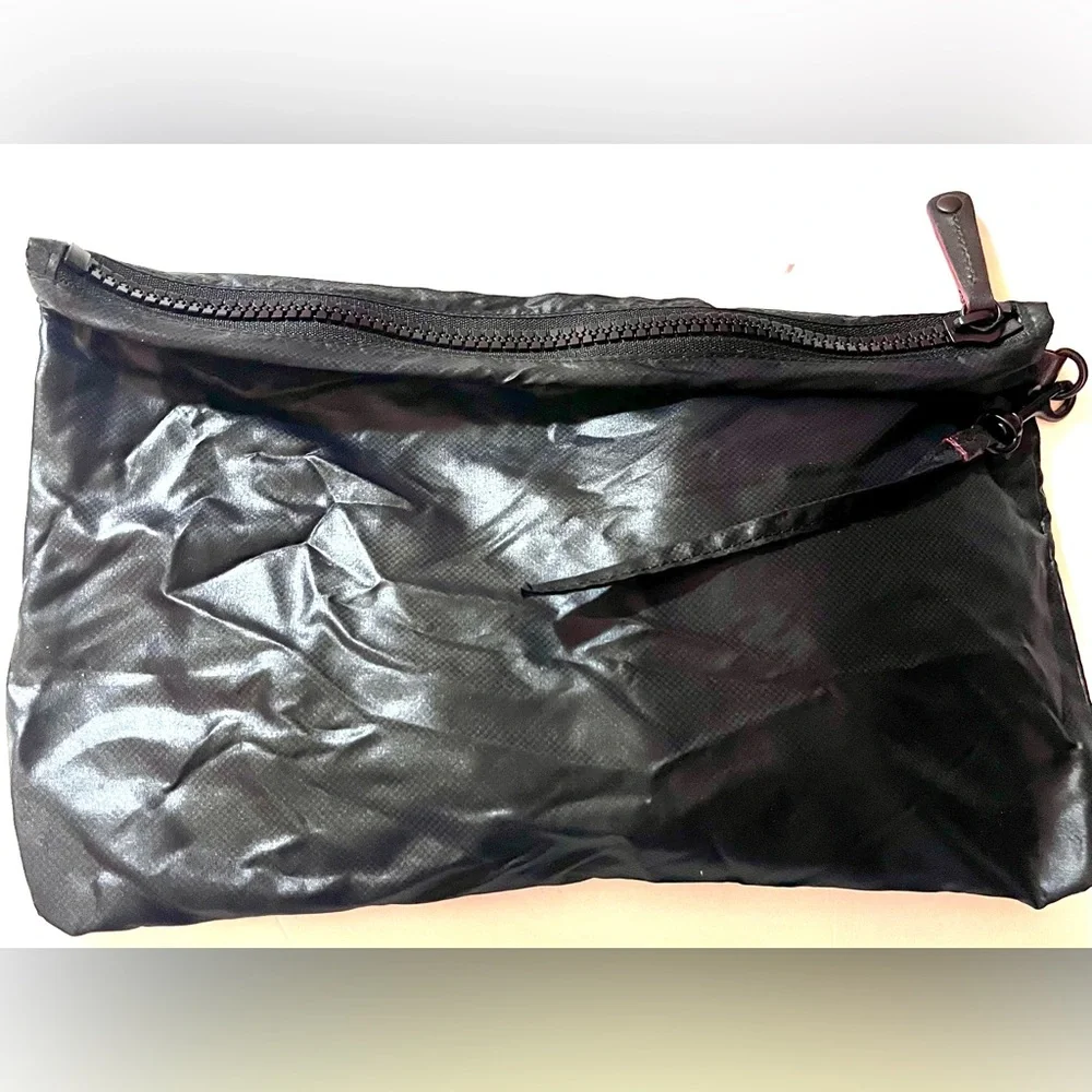 MZ Wallace Black Nylon Logo Zip Cosmetic Bag